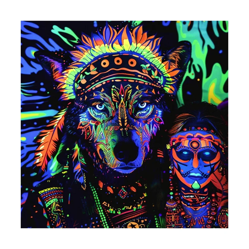 Психоделический настенный гобелен с принтом