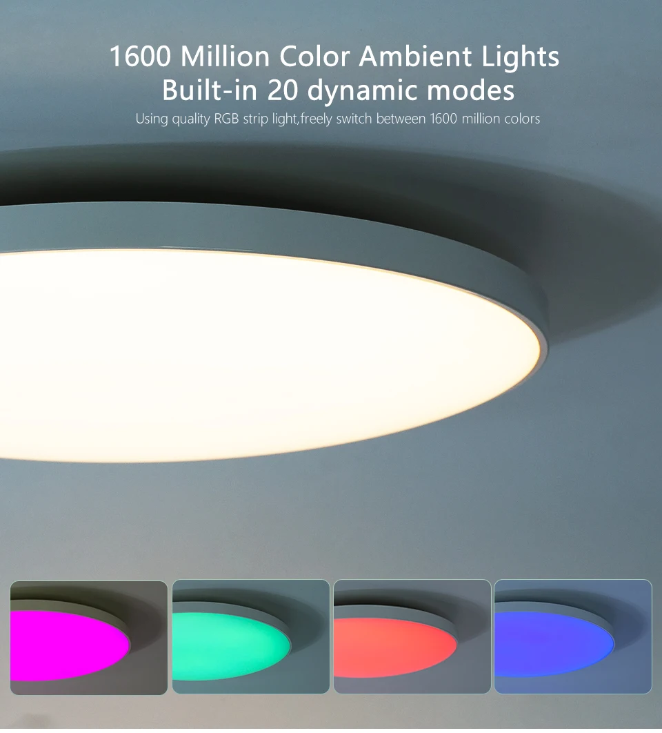 Modern smart home lighting WiFi APP Remote control Voice control 30W CCT RGB Smart Ceiling light for living room and bedroom