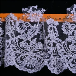In Stock Quality Good Handwork Rayintel Core I5wedding Veil Trim Fabric with Beads and Pearl for Bridal Embroidered Lace Luxury