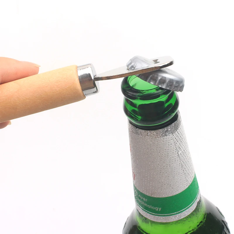 Wood Handle Handheld Bartender Bottle Opener Wine Beer Soda Glass Bottle Opener Kitchen Bar tools