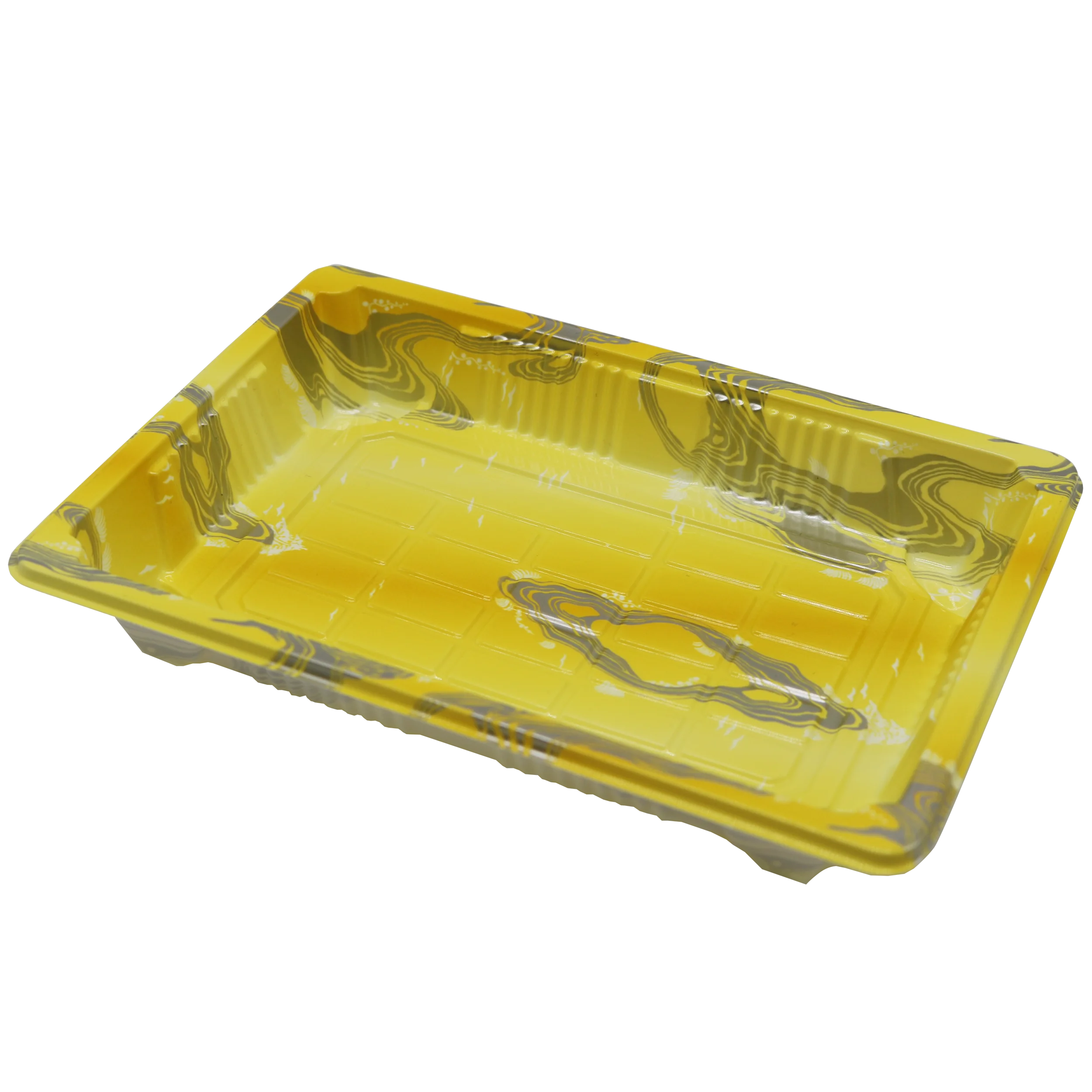 Rectangle Shape Plastic Sushi Tray With Beautiful Pattern Printing takeout box