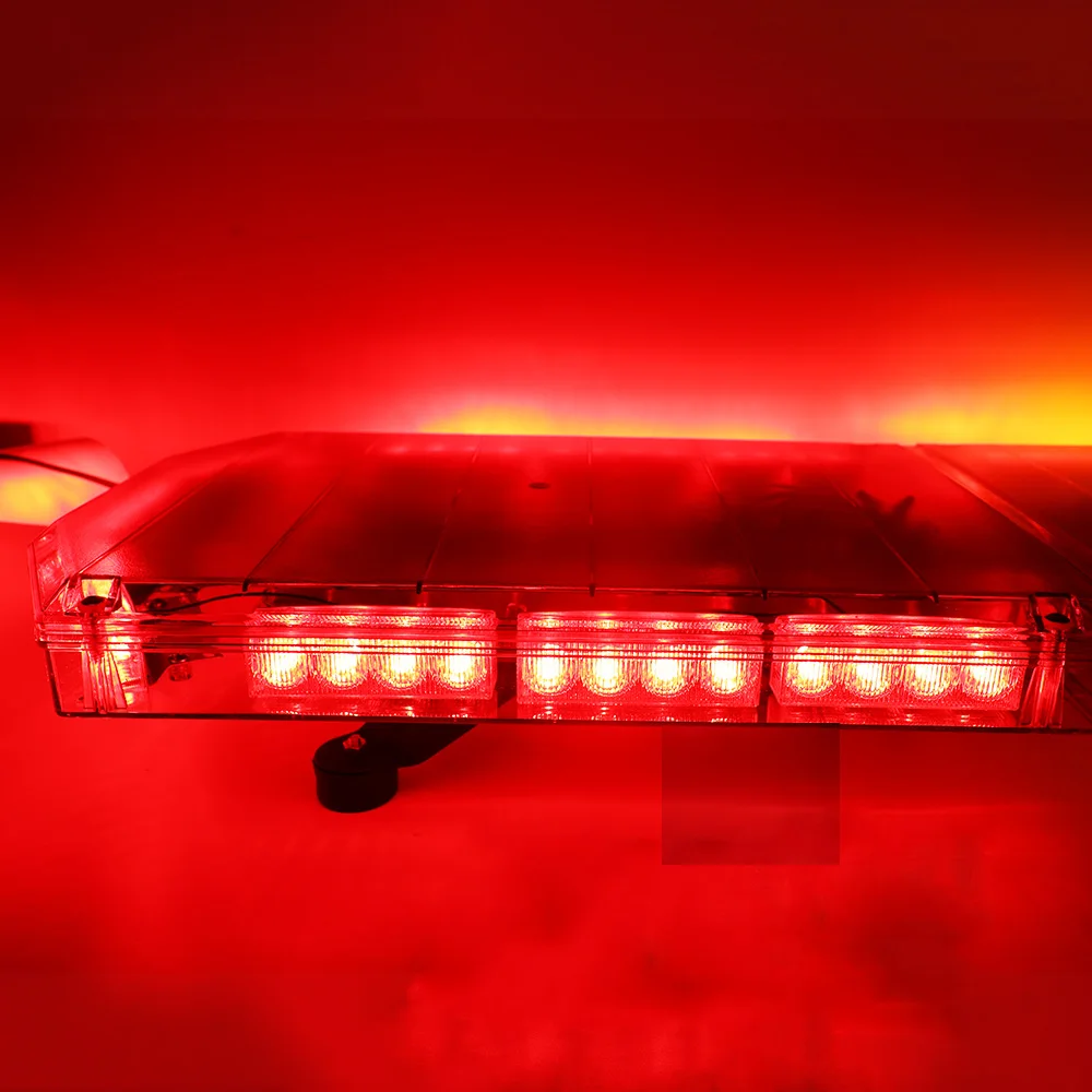 12 volt or 24V 47 inch Red Amber LED Strobe light bar Emergency Warning Flashing Lightbar Lamp with Siren Speaker for vehicles