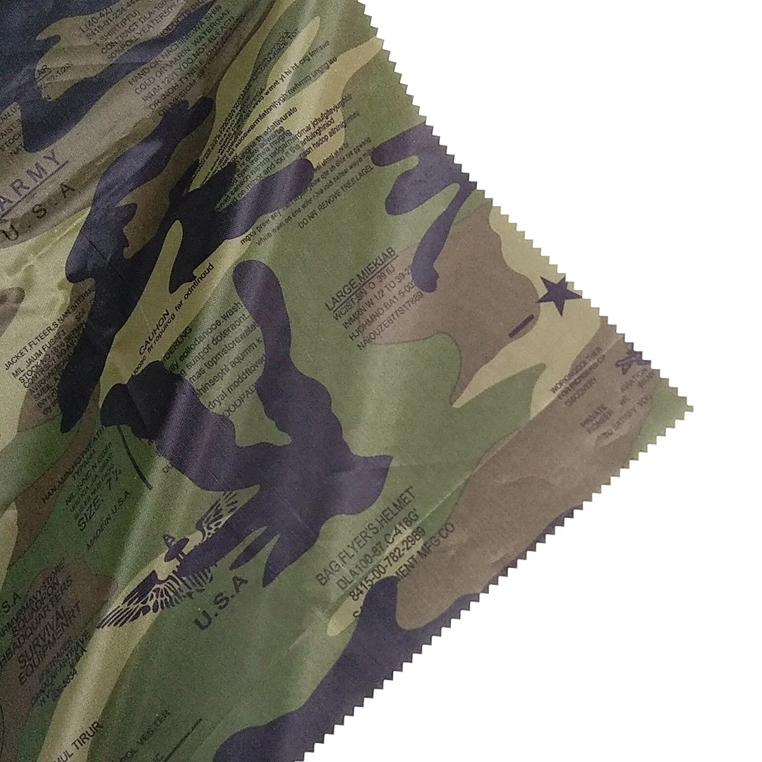 180T 260GSM printed waterproof taffeta fabric for rain coat