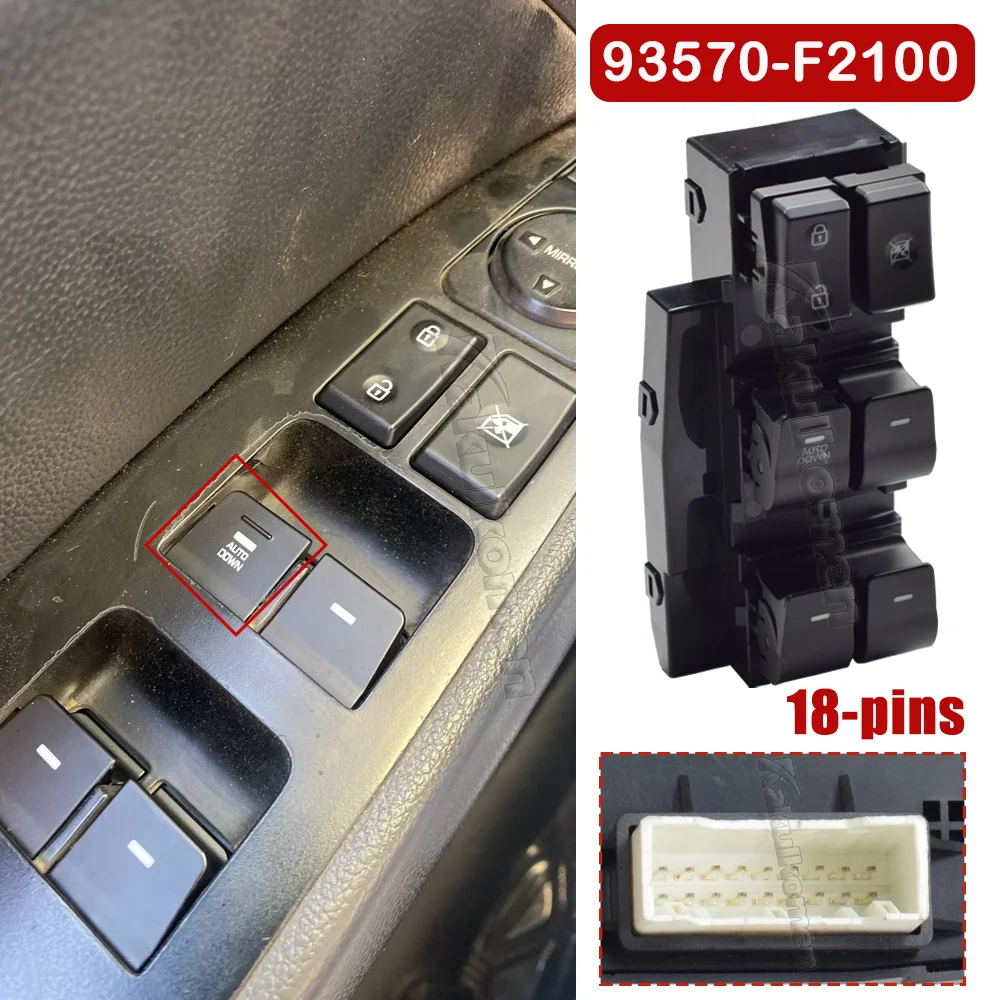 Кнопка переключателя стеклоподъемника 93570-F2100 для Hyundai Elantra 2017 2018 2019 2020