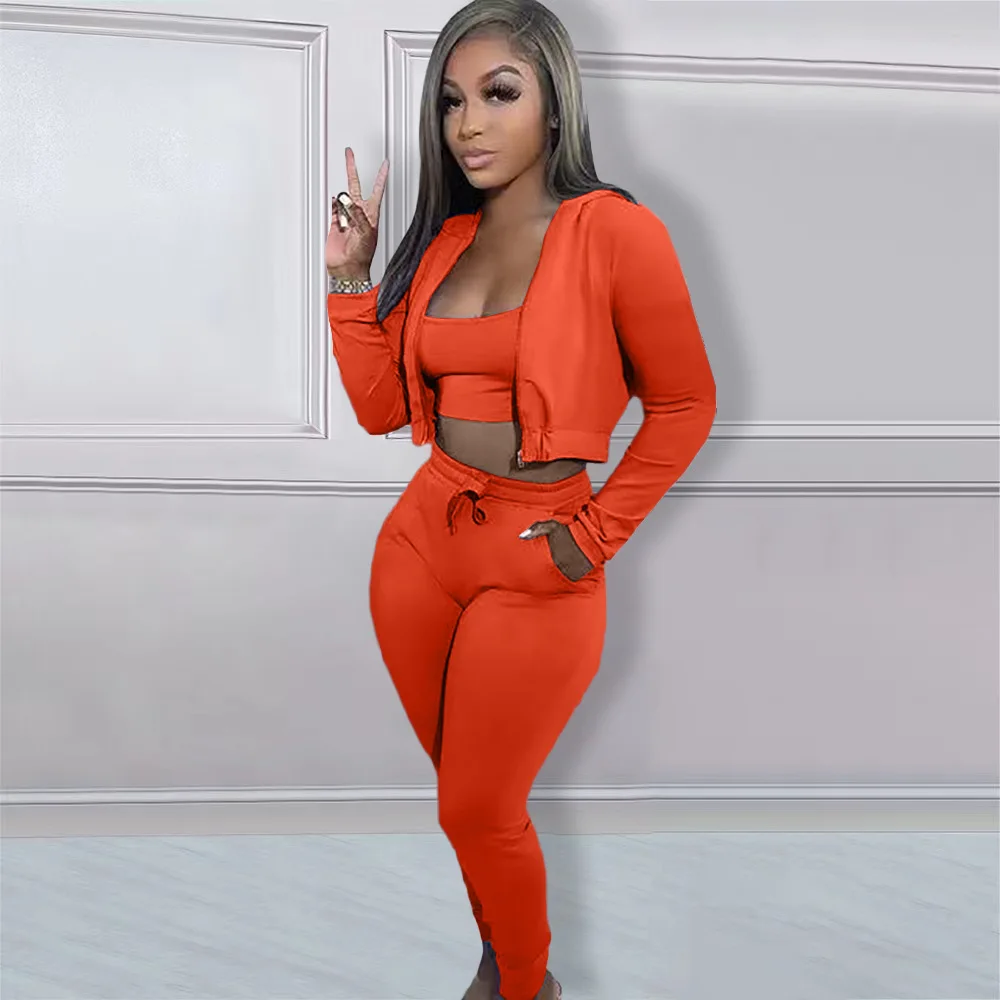 Trending Hot Clothing Backless Sequin Knit Crop Top Shorts Sexy 3 Piece Set Women