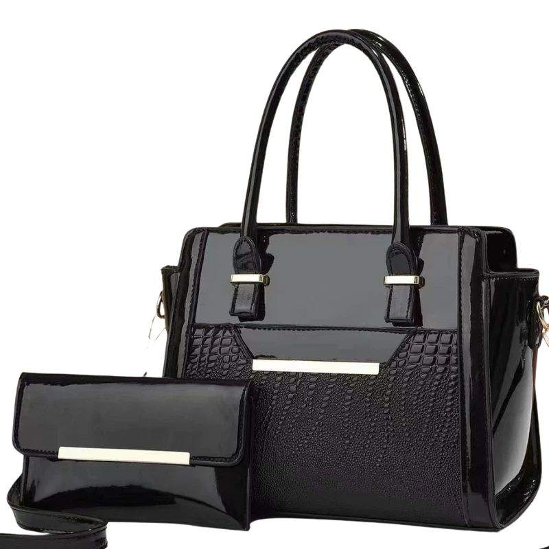 2024 Fashion Pu Leather Women Tote Bag Large Capacity Shoulder alligator Ladies Handbags Set