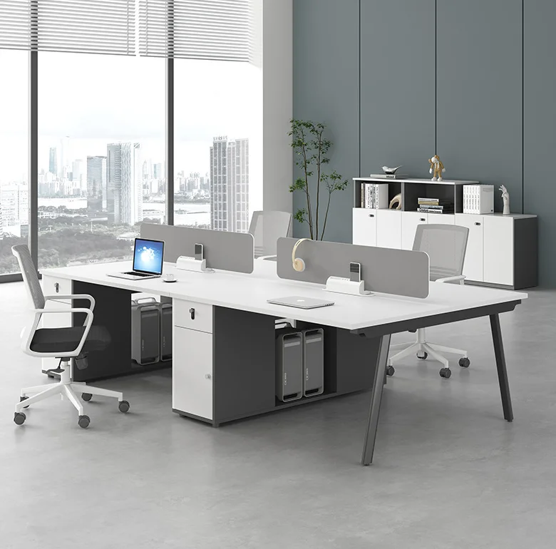 factory hot sale popular coworking station system furniture cubicle office 4 person workstation