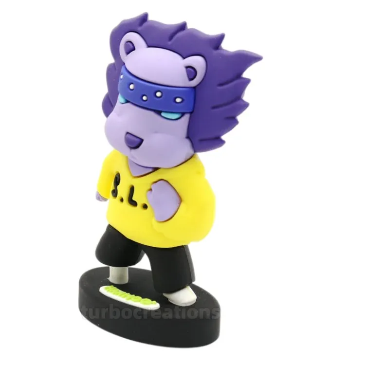 Custom Cute Dog Shape 3D PVC Mini Action Figure Model Soft Silicone Anime Figurine with Base Toys Ornaments in Box Packaging