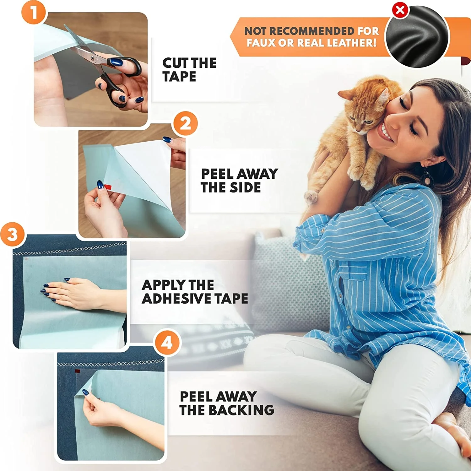 New Arrivals Cat Scratch Deterrent Training Tape Self Adhesive Clear Plastic Cat Couch Protector