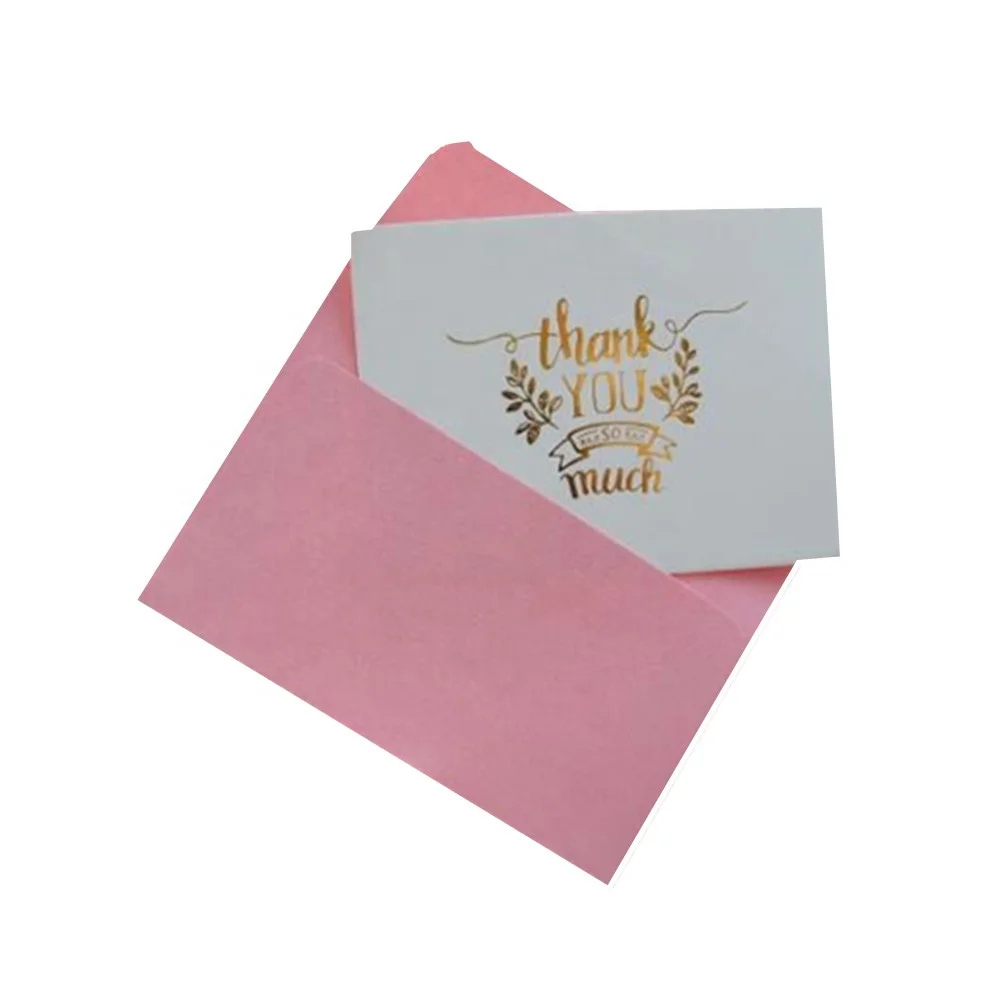 Hot Sale Custom Printed Gold Foil Luxury Look Wedding Invitation Paper Card Fold Thank You