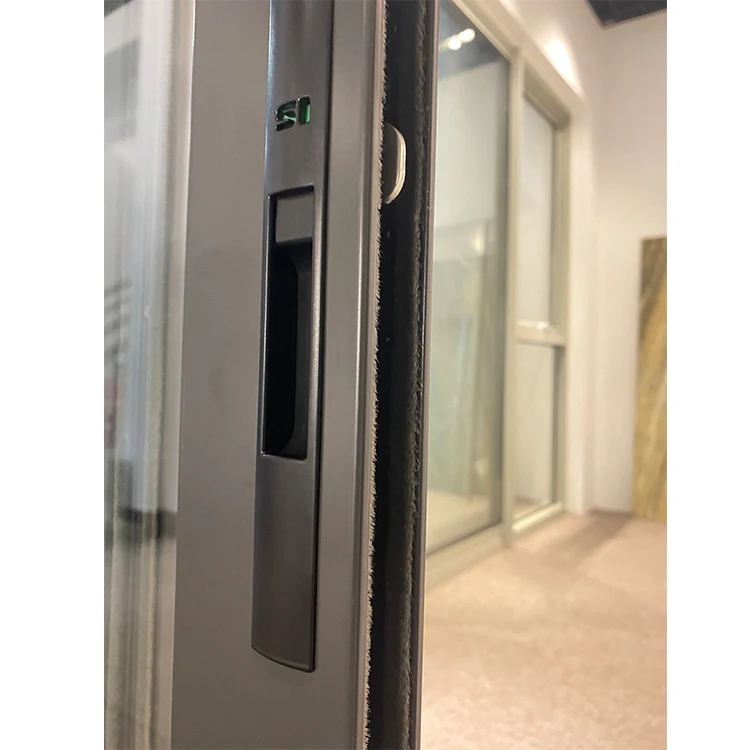 big heavy duty black aluminum 3 panel  glass door sliding door with lock for  patio