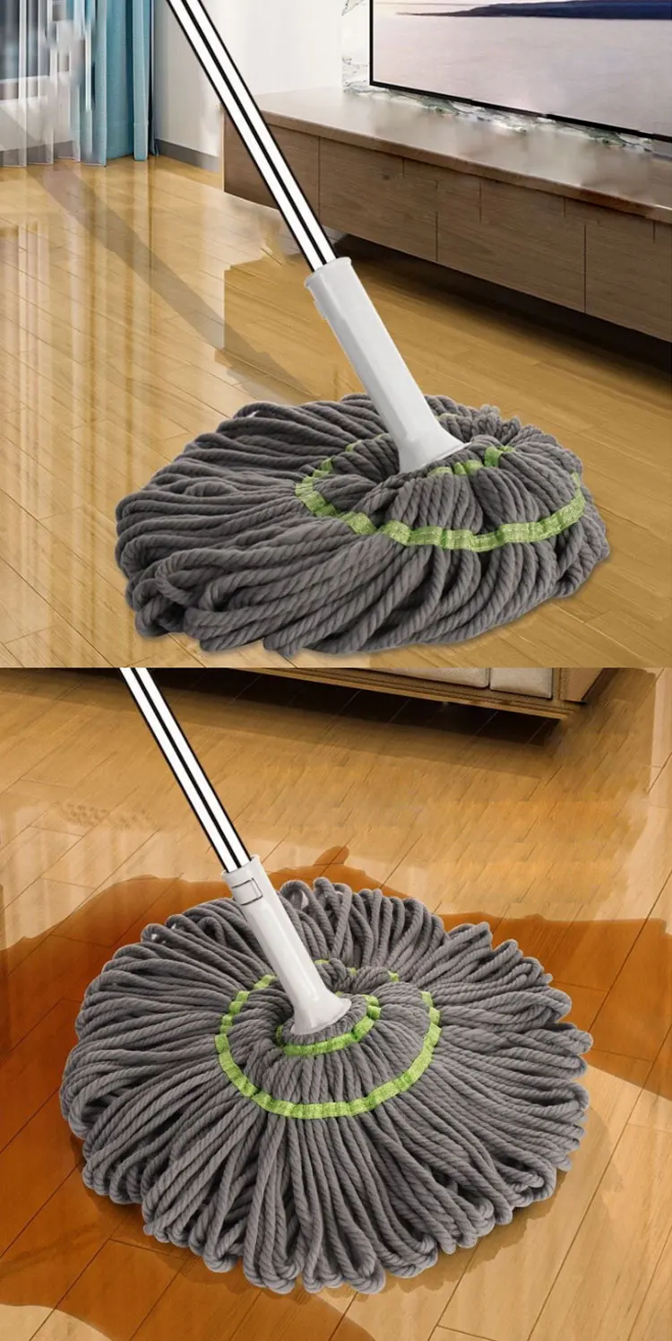 Household Cleaning Tool Twist  Floor Mop Rotatable Microfiber Mop Long Handle Self-twisting Water Mop