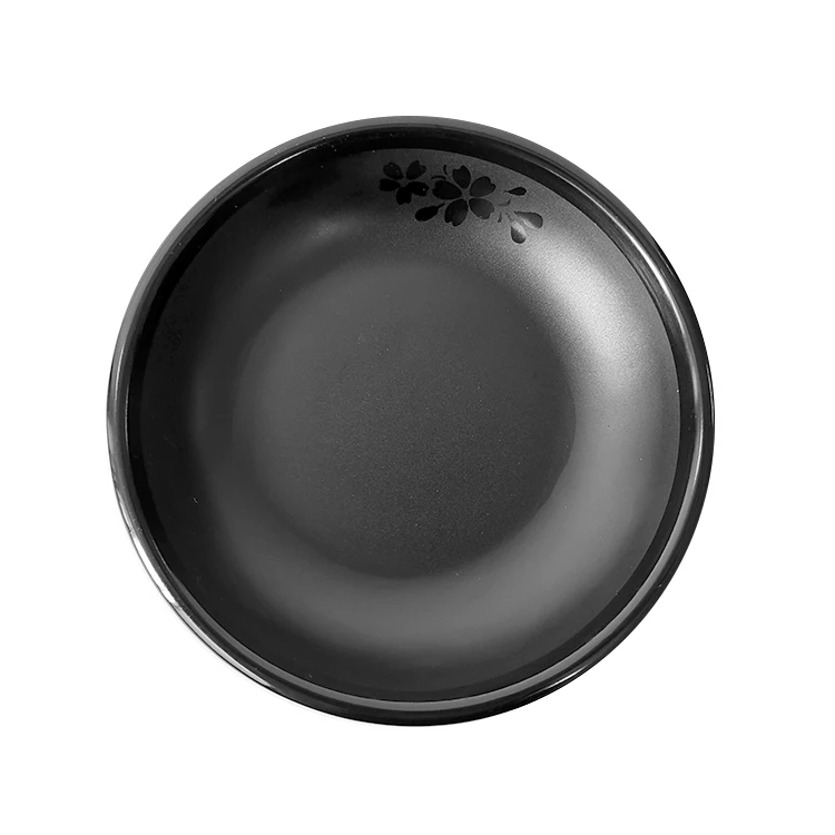 Wholesale High Quality Beautiful Generous Black Round Melamine Plate