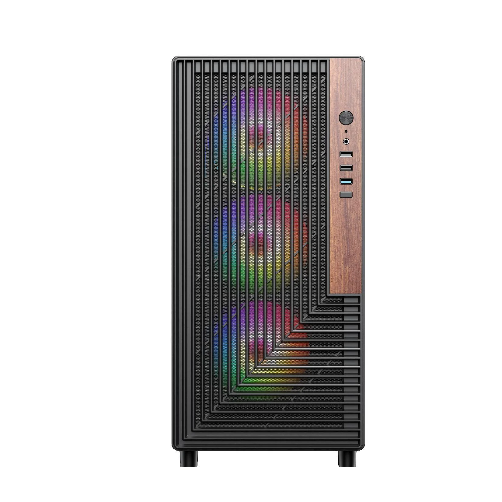 OEM Wooden Pc Case ATX Mid-Tower PC Gaming Case CPU Cabinet Tower Tempered Glass Computer Chassis Case for Desktop