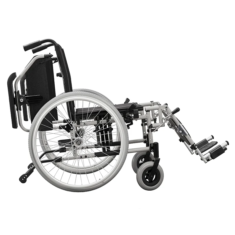 Jumao New Design Aluminum Manual Wheelchair with Fire Retardant Nylon Seat and Back