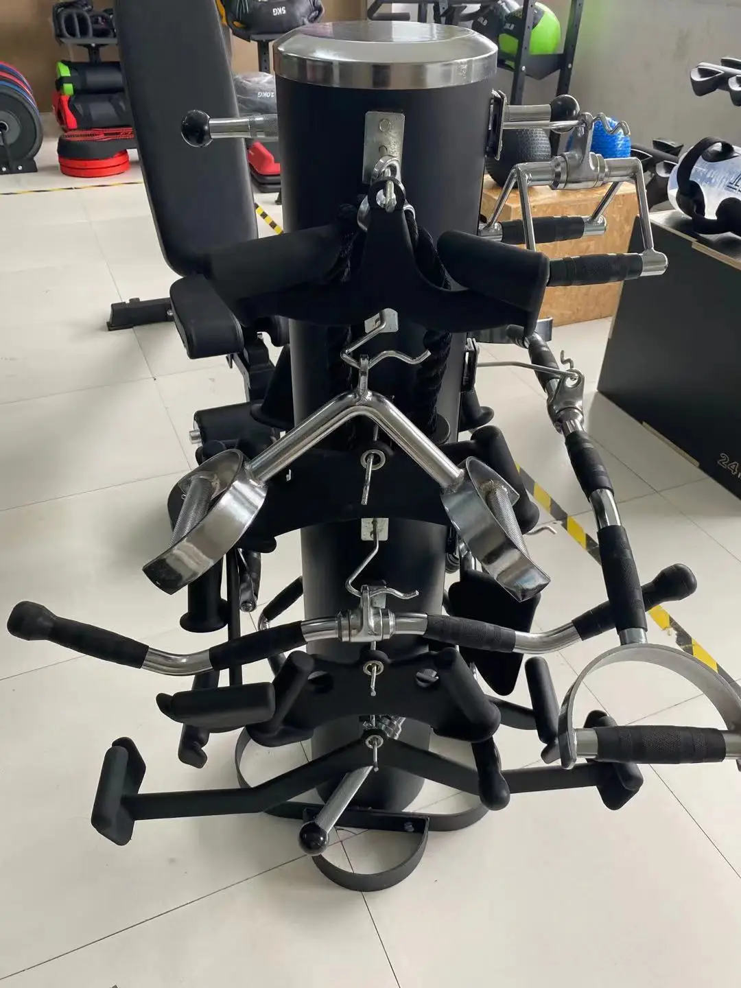 Hot sale best quality fitness accessories gym stand hand rack multi use cable attachment rack storage