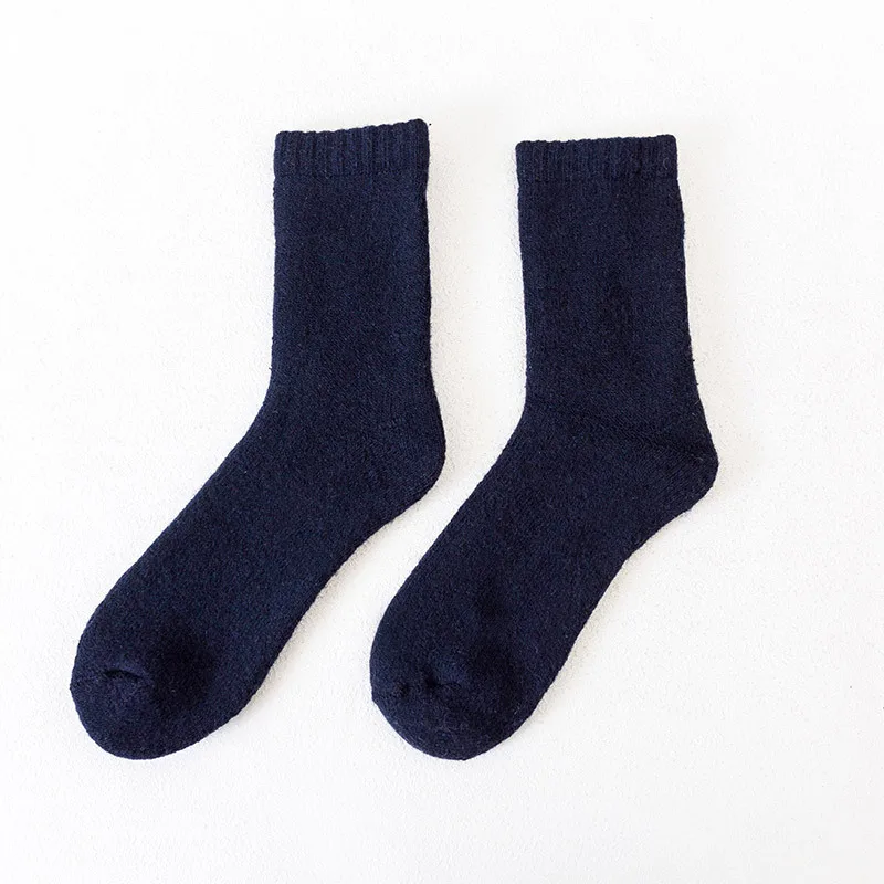Wholesale High Quality Unisex Cozy Winter Knitted Wool Fuzzy Thick Socks Warm Soft Solid Casual Sports Socks