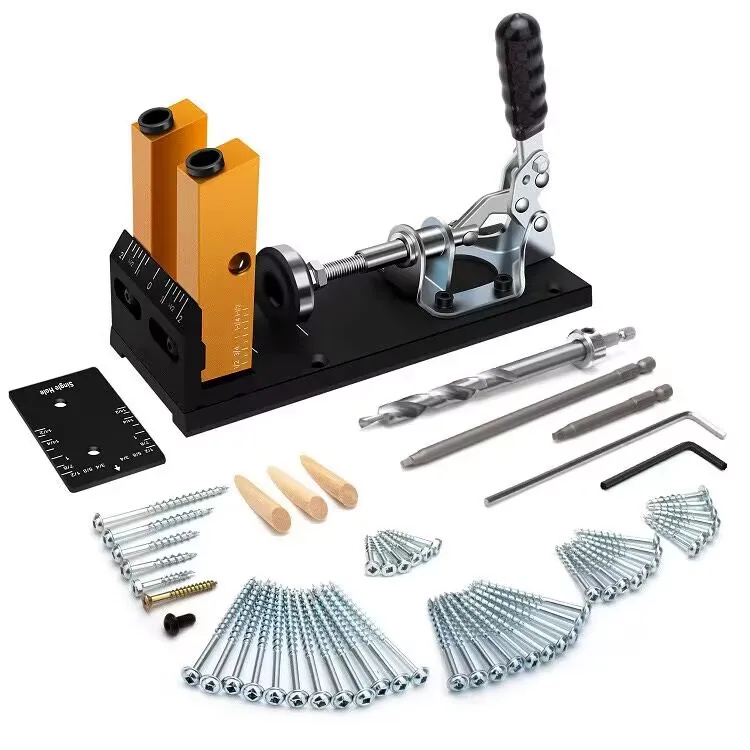 Woodworking Inclined Hole Doweling Jig Pocket Hole Jig Kit Other Hand Tools for Hole Puncher Furniture Carpentry Tools