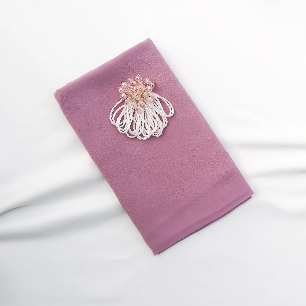 2022 Hot selling muslim Scarves hijab Chiffon Handmade Rhinestone Abaya Dubai Shawls Soft Long Chiffon Hijab