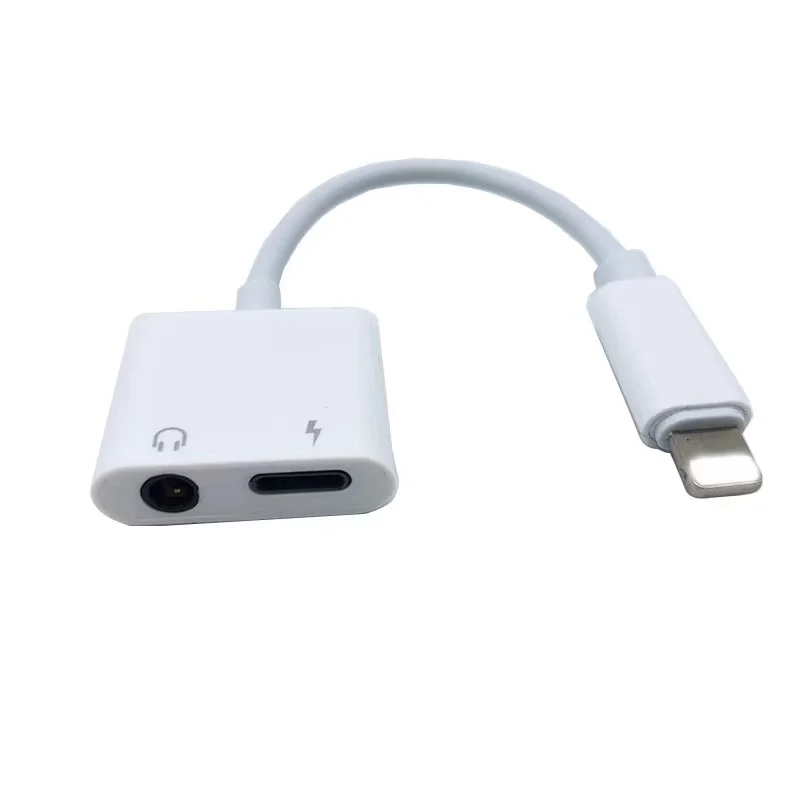For iPhone Adapter 2 in 1 For iPhone  IOS 12 3.5mm Jack Earphone Adapter Aux Cable Splitter