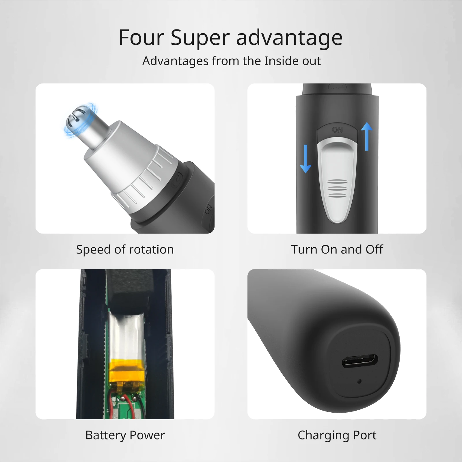 Personalized Chargeable Nose Hair Trimmer Rechargeable Stainless Steel 3 In 1 Chargeable Men Nose Hair Trimmer Electric