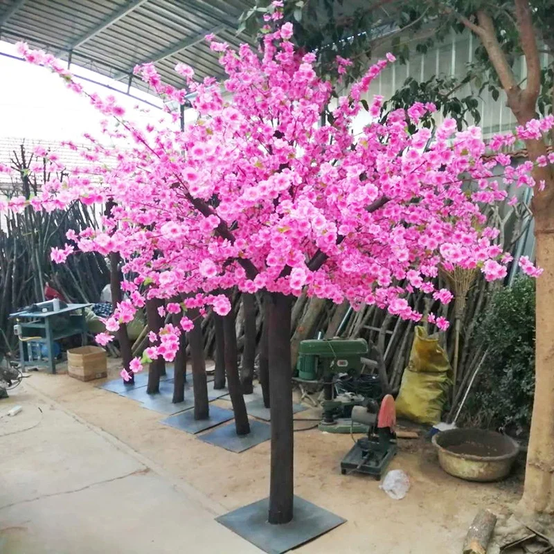 The best popular customized 80cm cherry tree artificial plastic plants pollen for sale
