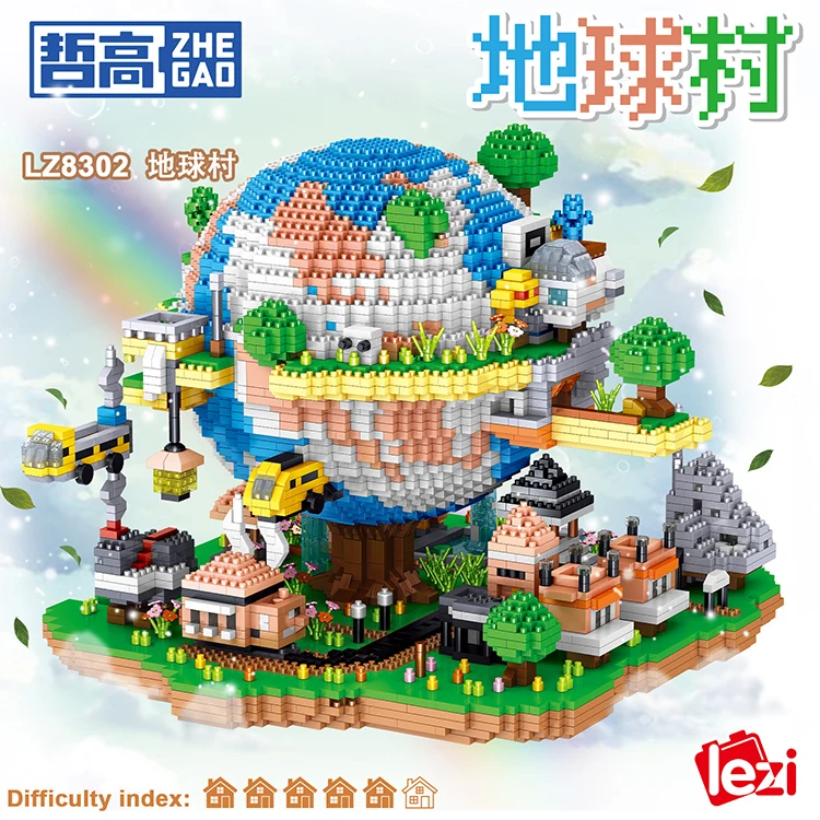 Микро пластиковые кирпичи архитектура 3D DIY модель мини коллекционные игрушки подарок Глобальная деревня строительные блоки наборы фигур
