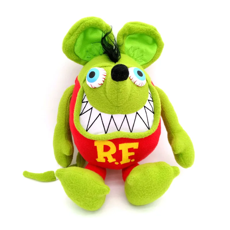 33cm Rat Fink Plush Dolls Cartoon Big Eyes Green Mouse Fink Soft Stuffed Toys Gift For Kids