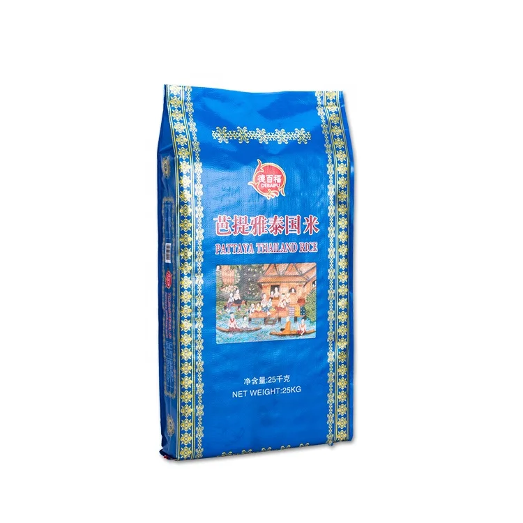  Color Printing Empty Recycled Sacks Woven Bag polypropylene 25kg rice packing