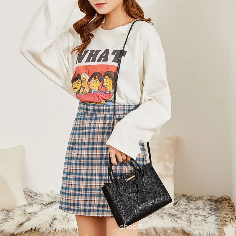 Litchi Pattern Pu Leather Women Purses Handbags Ladies Fashion Custom Messenger Bag Printed Handbag