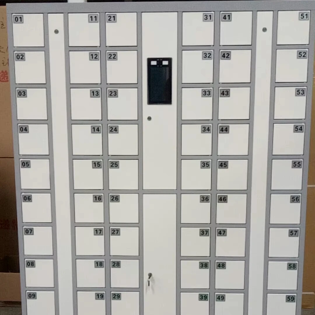 60 door Steel  Storage Locker  Mobile Charging Locker  phone charging locker with Face Recognition System