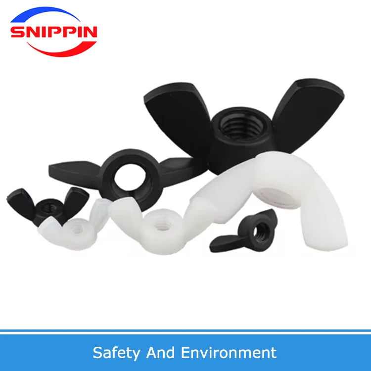 Black White Nylon Wing Nut M2 M2.5 M3 M4 M5 M6 M8 M10 M12 M14 M16 M18 M20 Butterfly Nut Ngot Plastic Insulation Thumb Nuts