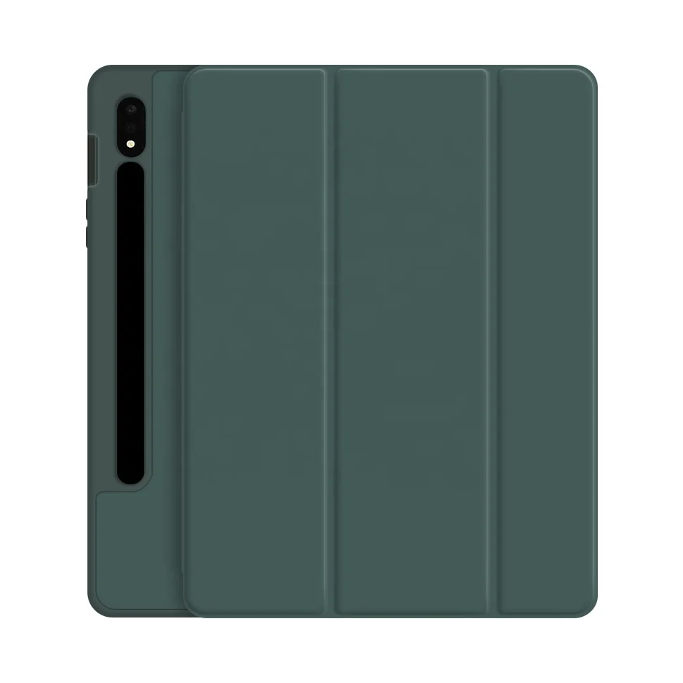 Trifold  TPU Smart Case For Samsung Galaxy Tab S7 with built-in pencil holder