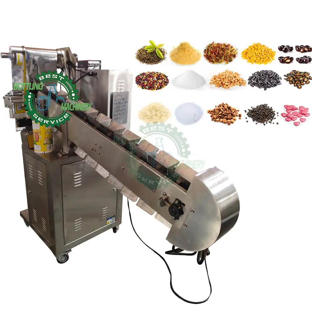 Backing sealing UV lamp code printer coffee granules sugar spices chips food snacks Seasoning sachet bag pouch packaging machine