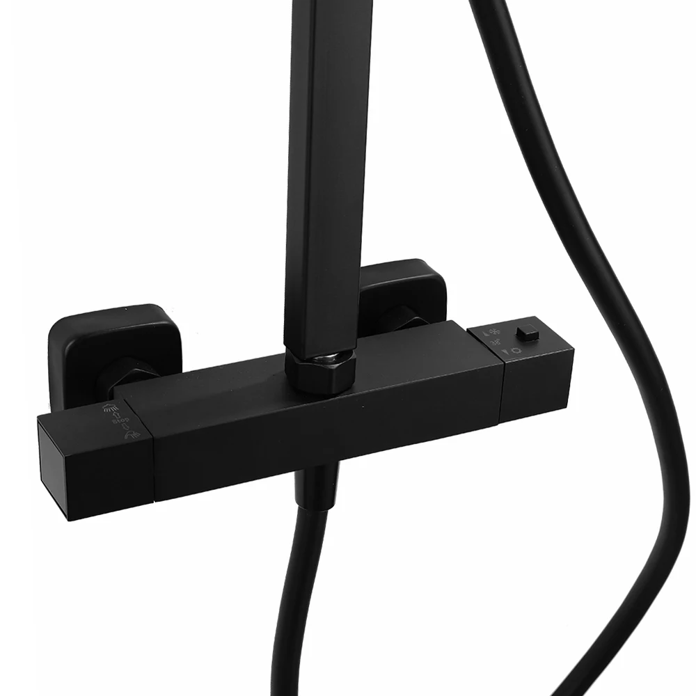 Best quality Brass black temperature control thermostatic bath bar shower mixer