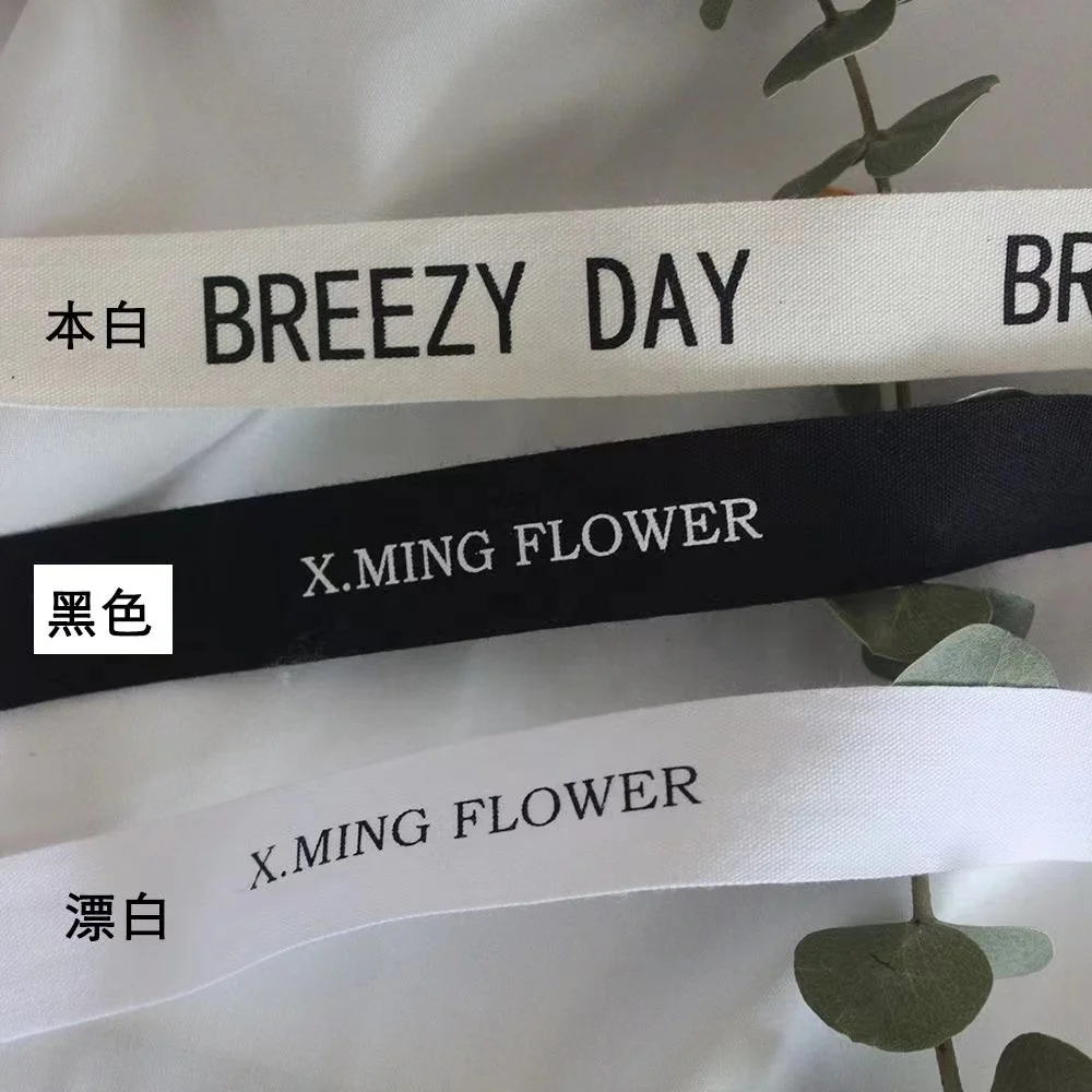 Custom 100% Cotton tape thank you logo Sustainable Gift Wrapping Strap Organic Cotton Ribbon Christmas gift tape