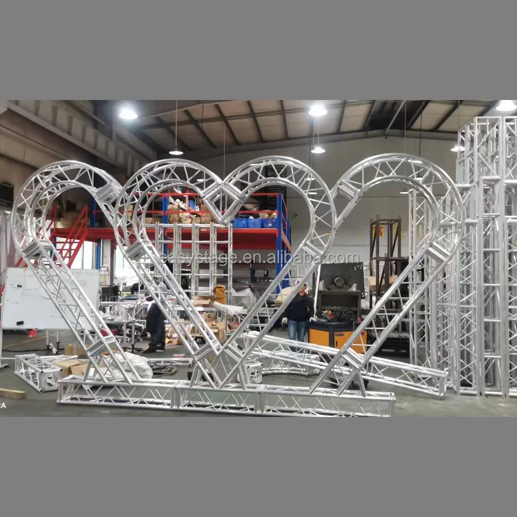 High Quality Aluminum Circle Truss Heart Shape Star Truss Curved Aluminum Truss