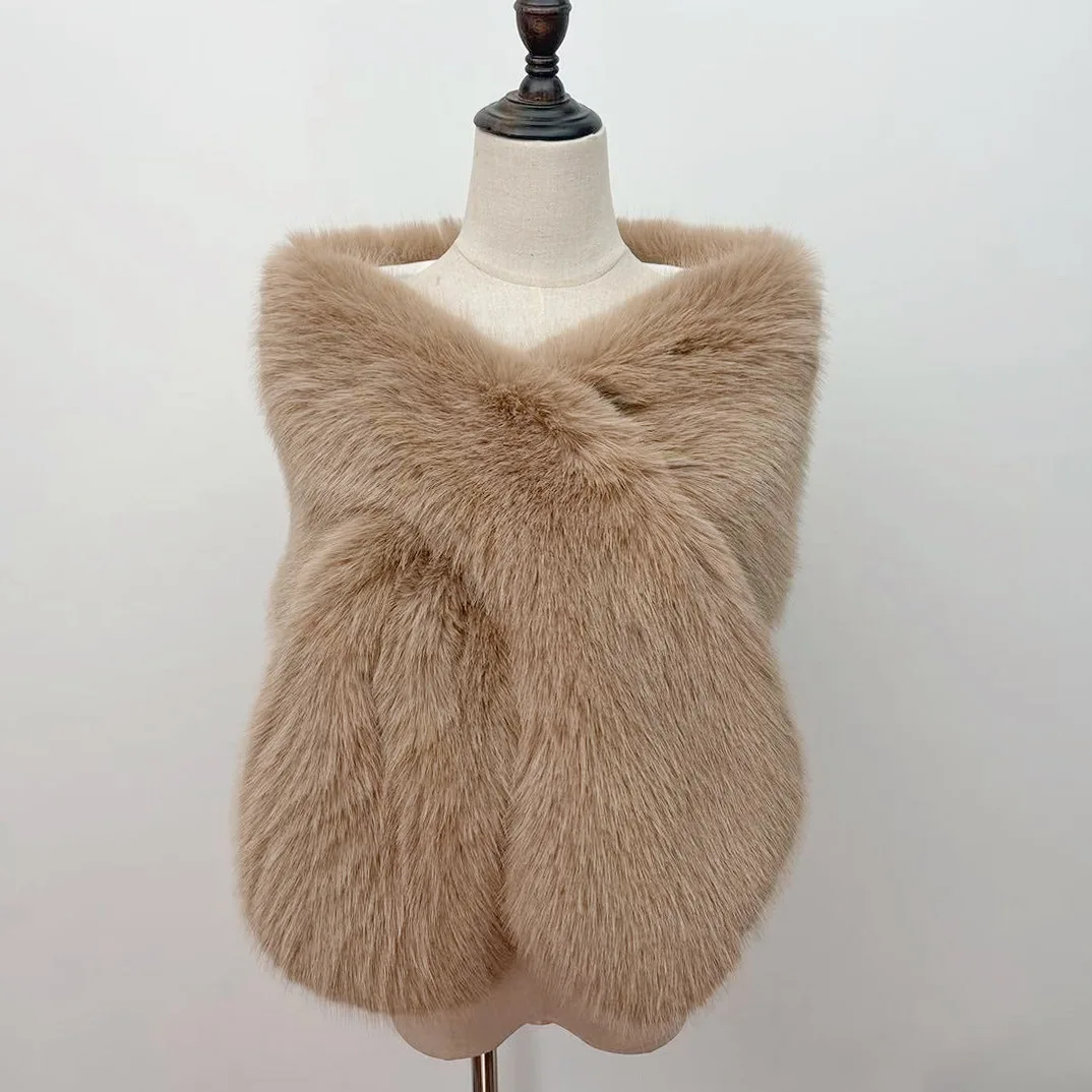 faux fur shawl  mangas novia wedding jacket bridal wedding accessories cape boleros de mujer cape mariage femme