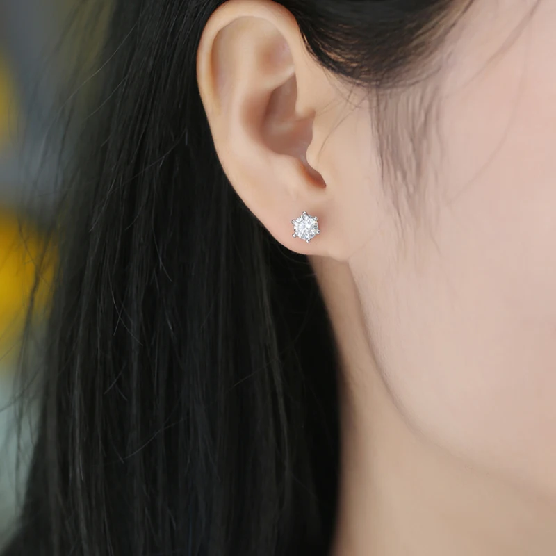 VVS Mens Diamond Stud Moissanite Earrings Gold 925 Sterling Silver for Women White D Color 0.5 1 CT 14K 18K Hiphop Ear Studs GRA