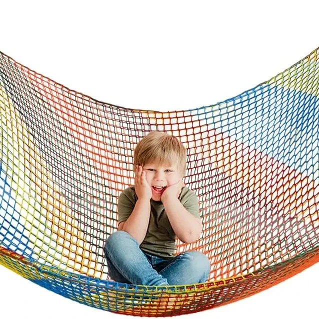 2X3M Colorful safety Hammock floor net double layers terylene net with rope and nails