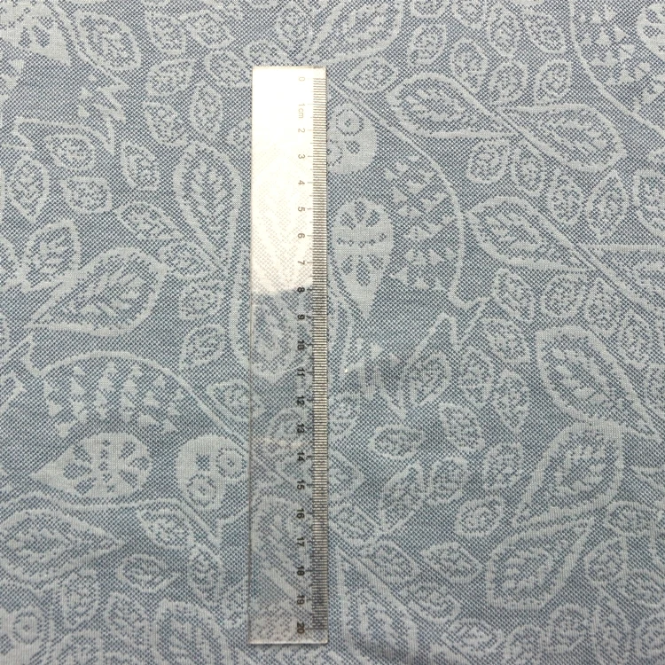 Jacquard Yarn Dyed Connect Interlock Fabric Knit Weft Dobby Yarn Dyed Cotton Owl Jacquard Interlock Connect Fabric for Garment