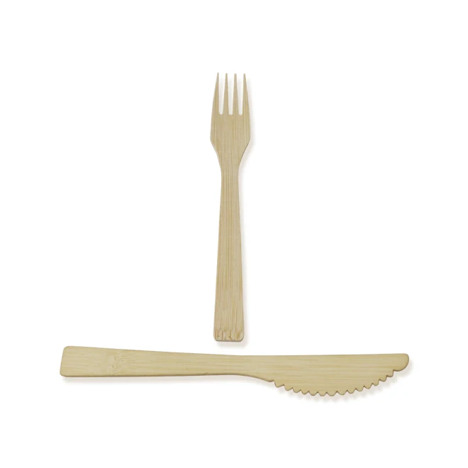 
Hot selling 2020 manufacture eco-friendly Disposable Bamboo Cutlery Set With Fork Spoon Knife 170mm 