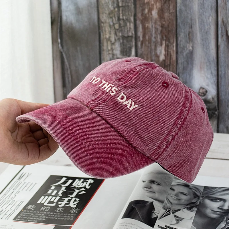 
Hot sale washed denim baseball cap sport cap with letter embroidery 
