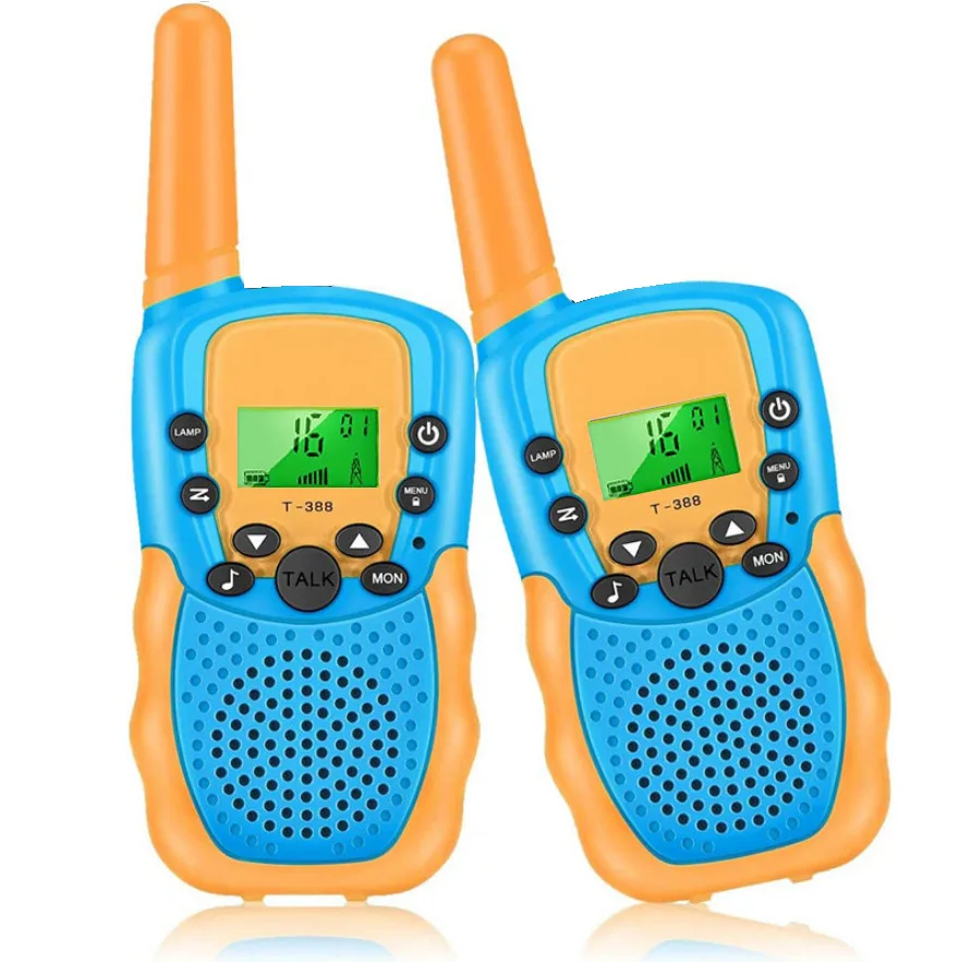 Hot Sale T388 Kids Toy Walkie Talkie Two Ways Radio 3km Range 22 Channels Built In Flash Light For Girls Boys