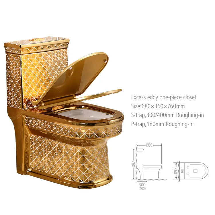 modern Sanitary Ware floor mounted bathroom ceramic gold toilet