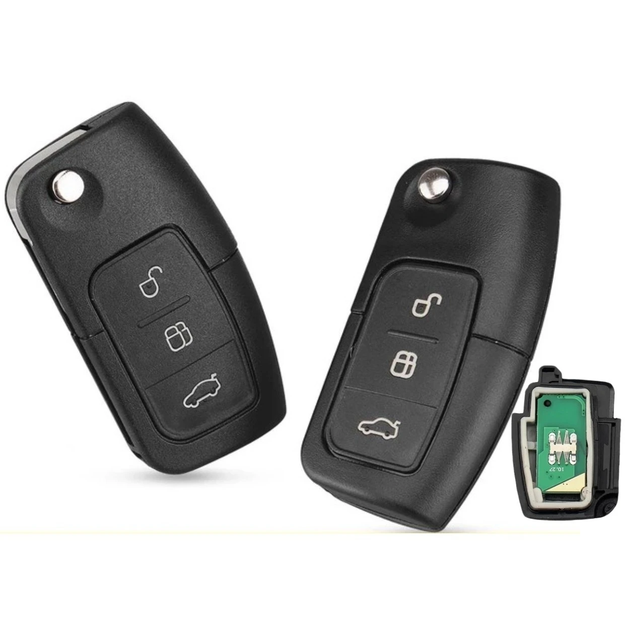 315MHz 433MHz 4D63/4D60 Chip Flip Remote Control Car Key For Ford Focus 3 2 Mondeo Fiesta Key Fob Case 3 Button 80/40 Bit