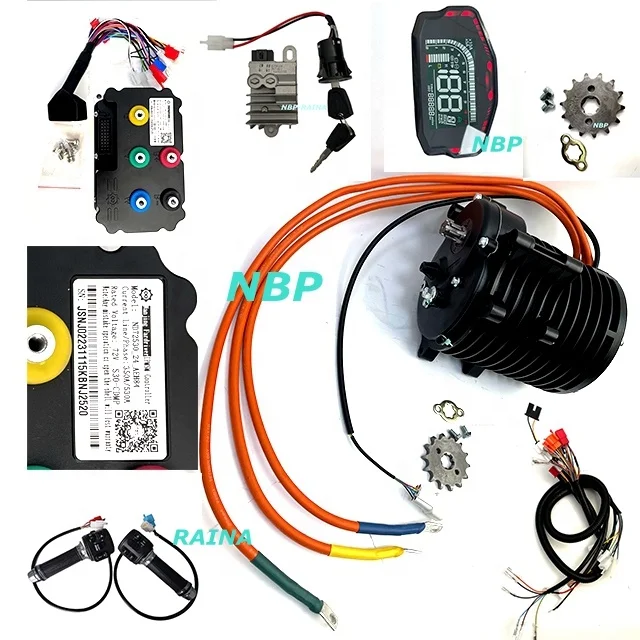 USA warehouse QS 72V3000W 70H 138-C Mid Drive motor for motorcycle with fardriver ND72530 controller harness wiring