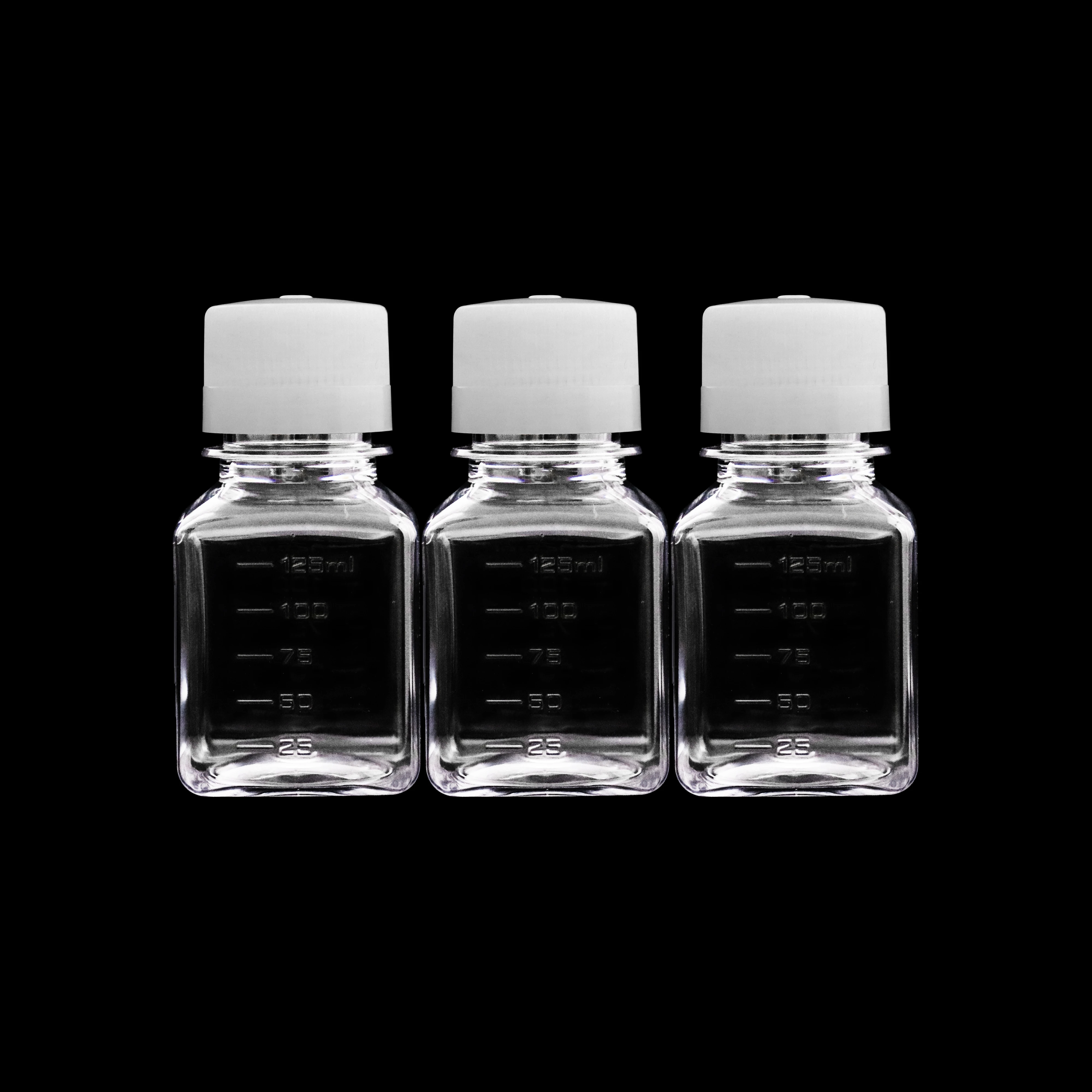 30ml-1000ml square pet bottle plastic media bottles Lab Sterile Reagent Bottles Factory supply