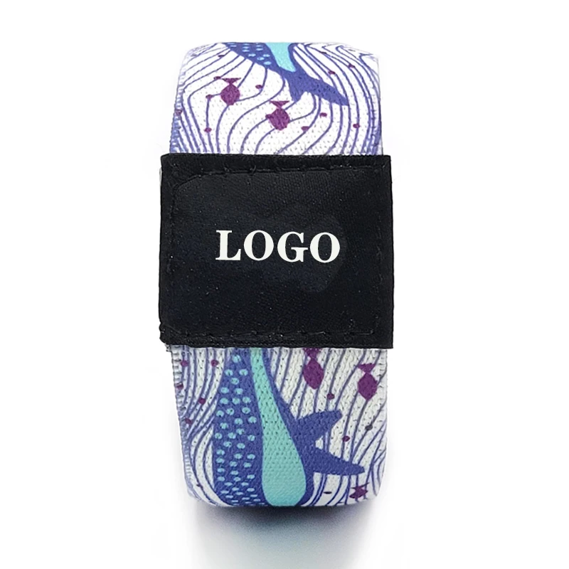 Custom Sublimation Design Elasticated Bracelet Material Polyester Festival Elastic Wristbands Events