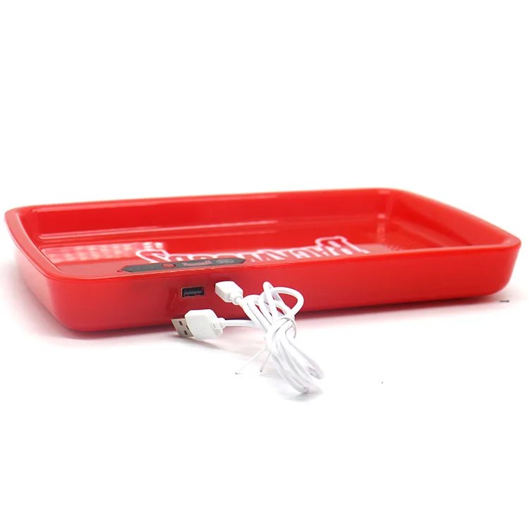 Factory Directly Wholesale Plastic Backwoods LED Rolling Tray Discount Smoking Tray Light Up With USB Chargeable